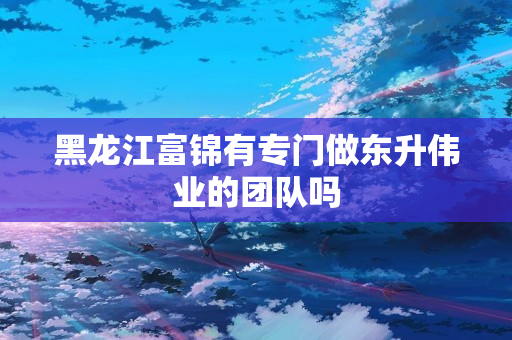 黑龙江富锦有专门做东升伟业的团队吗