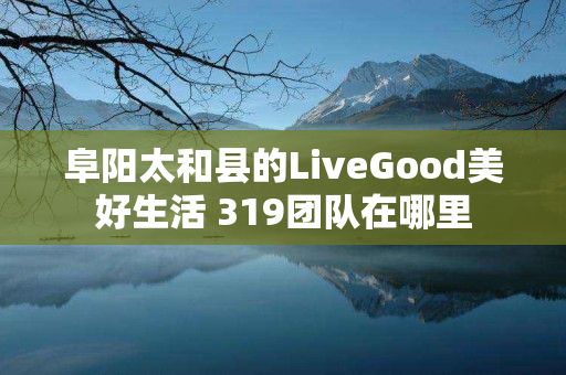 阜阳太和县的LiveGood美好生活 319团队在哪里