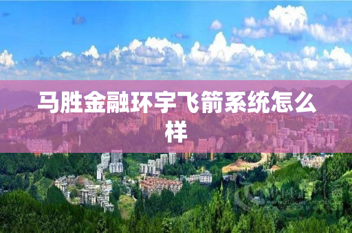 马胜金融环宇飞箭系统怎么样
