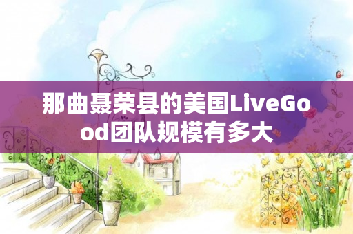 那曲聂荣县的美国LiveGood团队规模有多大