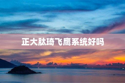正大肽琦飞鹰系统好吗