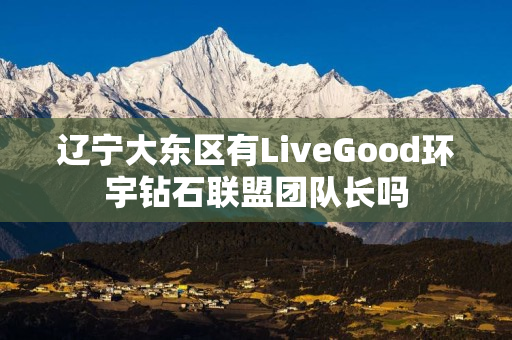 辽宁大东区有LiveGood环宇钻石联盟团队长吗