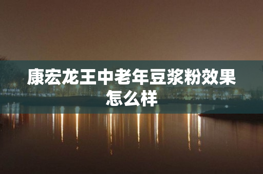 康宏龙王中老年豆浆粉效果怎么样