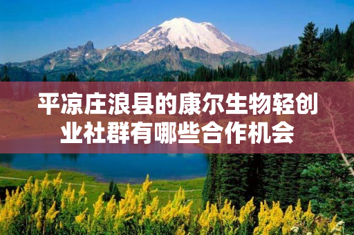 平凉庄浪县的康尔生物轻创业社群有哪些合作机会