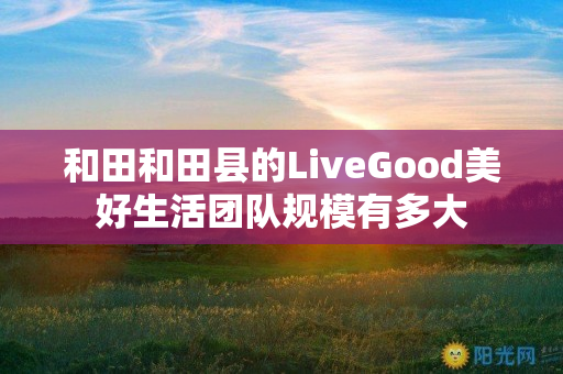 和田和田县的LiveGood美好生活团队规模有多大