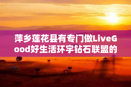 萍乡莲花县有专门做LiveGood好生活环宇钻石联盟的伙伴吗