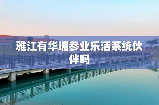 雅江有华瑞参业乐活系统伙伴吗