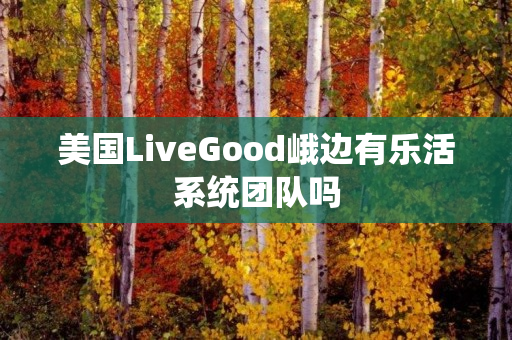 美国LiveGood峨边有乐活系统团队吗