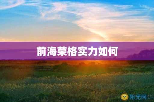 前海荣格实力如何
