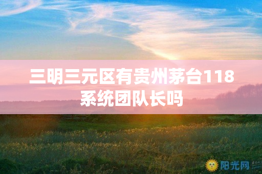三明三元区有贵州茅台118系统团队长吗