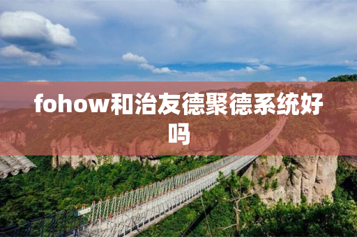fohow和治友德聚德系统好吗