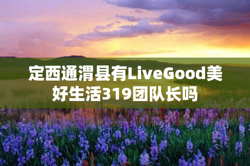 定西通渭县有LiveGood美好生活319团队长吗