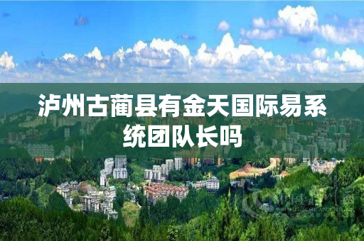 泸州古蔺县有金天国际易系统团队长吗