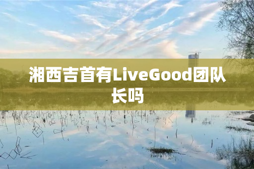 湘西吉首有LiveGood团队长吗