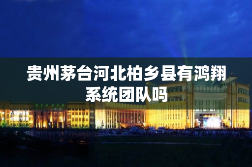 贵州茅台河北柏乡县有鸿翔系统团队吗