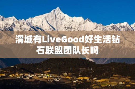 渭城有LiveGood好生活钻石联盟团队长吗