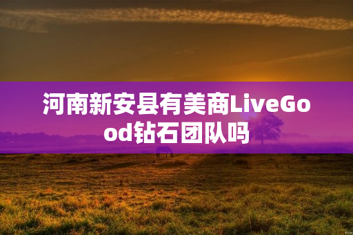 河南新安县有美商LiveGood钻石团队吗