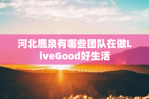 河北鹿泉有哪些团队在做LiveGood好生活