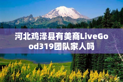 河北鸡泽县有美商LiveGood319团队家人吗