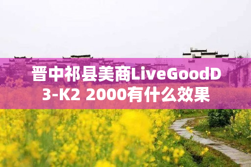 晋中祁县美商LiveGoodD3-K2 2000有什么效果