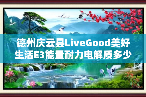 德州庆云县LiveGood美好生活E3能量耐力电解质多少钱一瓶