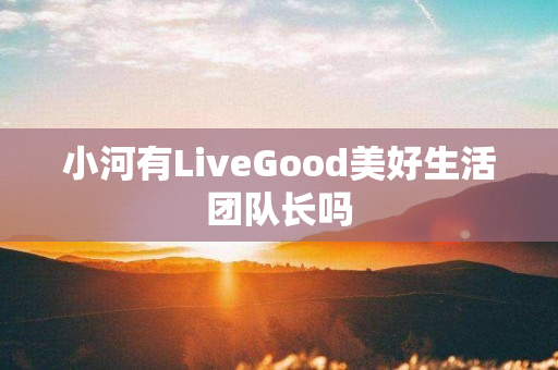 小河有LiveGood美好生活团队长吗