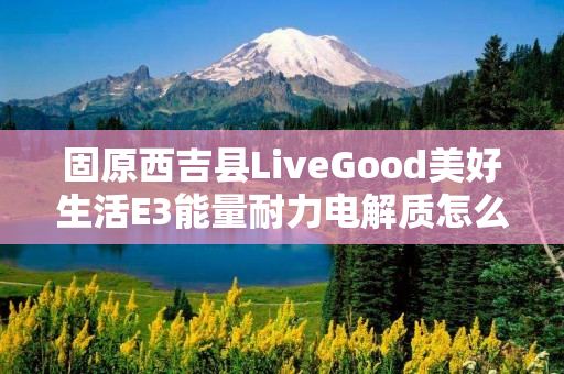 固原西吉县LiveGood美好生活E3能量耐力电解质怎么购买