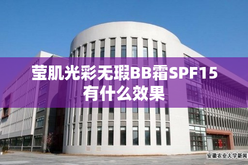 莹肌光彩无瑕BB霜SPF15有什么效果