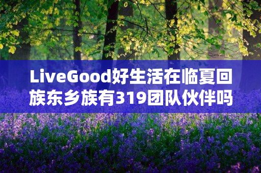 LiveGood好生活在临夏回族东乡族有319团队伙伴吗