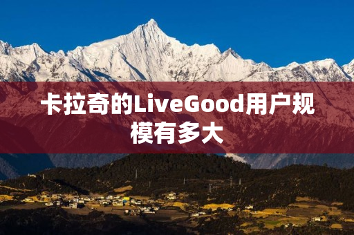 卡拉奇的LiveGood用户规模有多大