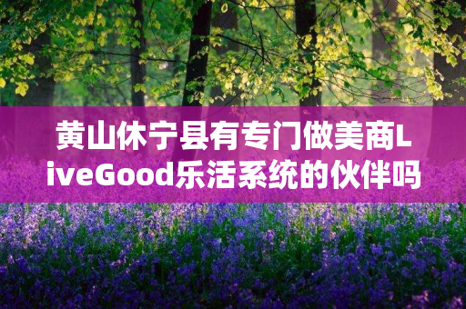 黄山休宁县有专门做美商LiveGood乐活系统的伙伴吗