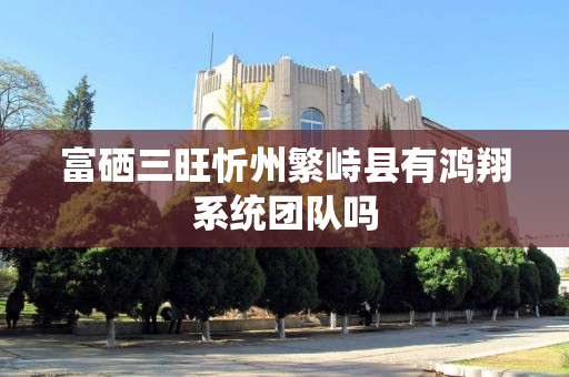 富硒三旺忻州繁峙县有鸿翔系统团队吗