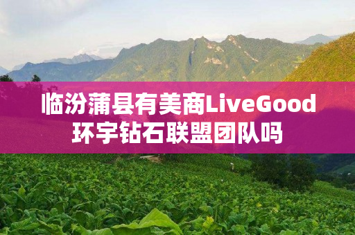 临汾蒲县有美商LiveGood环宇钻石联盟团队吗