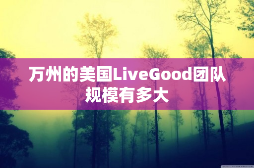 万州的美国LiveGood团队规模有多大