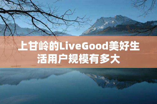 上甘岭的LiveGood美好生活用户规模有多大