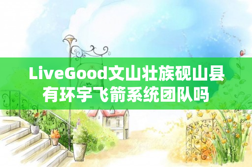 LiveGood文山壮族砚山县有环宇飞箭系统团队吗