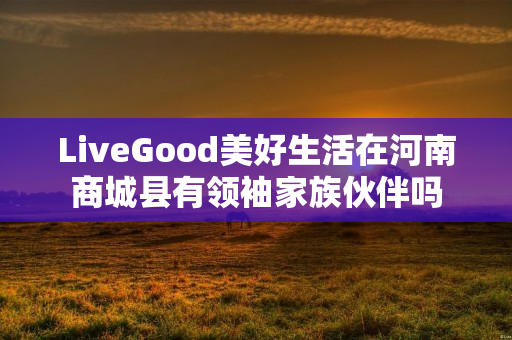 LiveGood美好生活在河南商城县有领袖家族伙伴吗