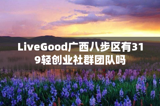 LiveGood广西八步区有319轻创业社群团队吗
