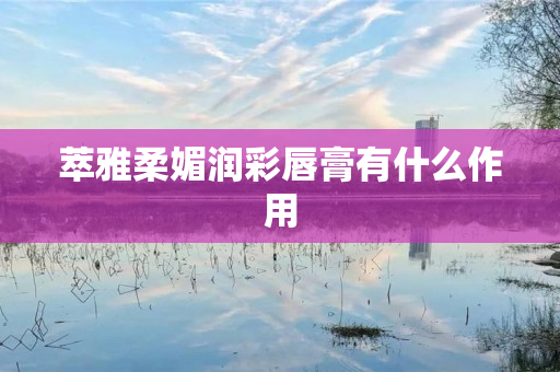 萃雅柔媚润彩唇膏有什么作用