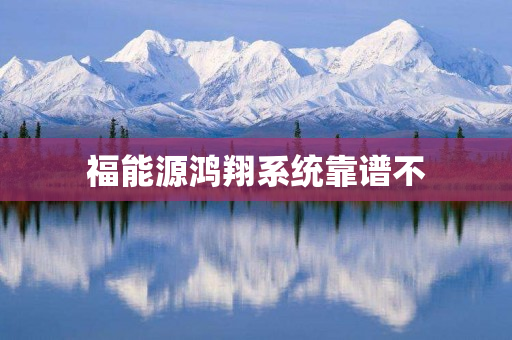 福能源鸿翔系统靠谱不